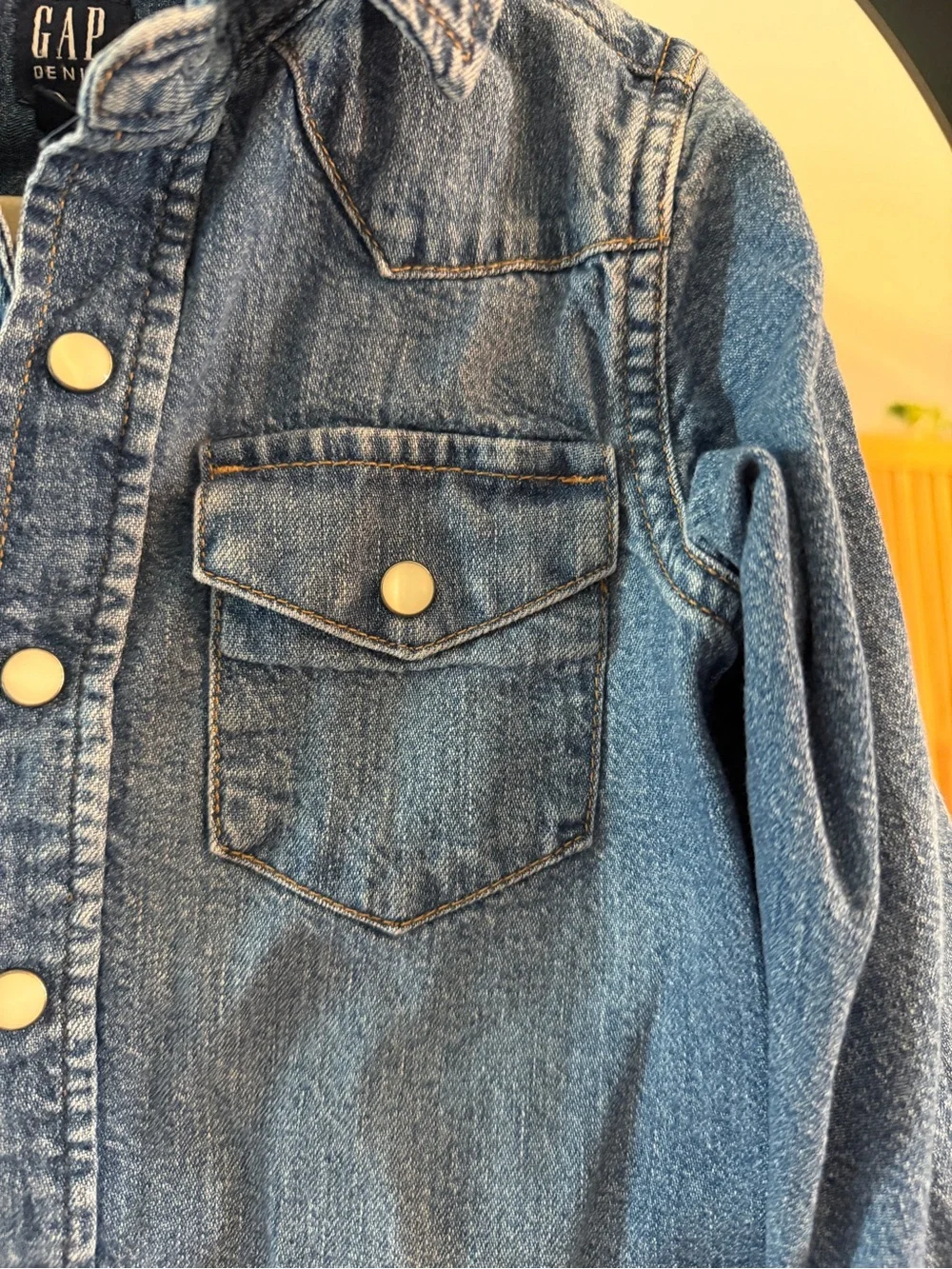 GAP Kids Denim Western Style Shirt-Jacket in Medium Blue
